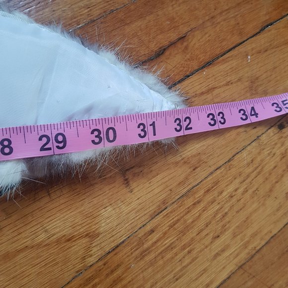 Cheetah Print Fur Collar Scarf, White Raccoon Fur Collar, Raccoon Fur Scarf - Picture 5 of 8